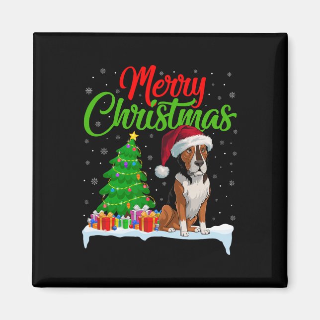 Heeler Dog Weihnachtsbaum Lichter Funny Xmas Heele Magnet (Vorne)