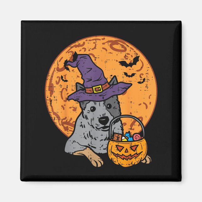 Heeler Hexenhut Mond Jack O Lantern Halloween Magnet (Vorne)