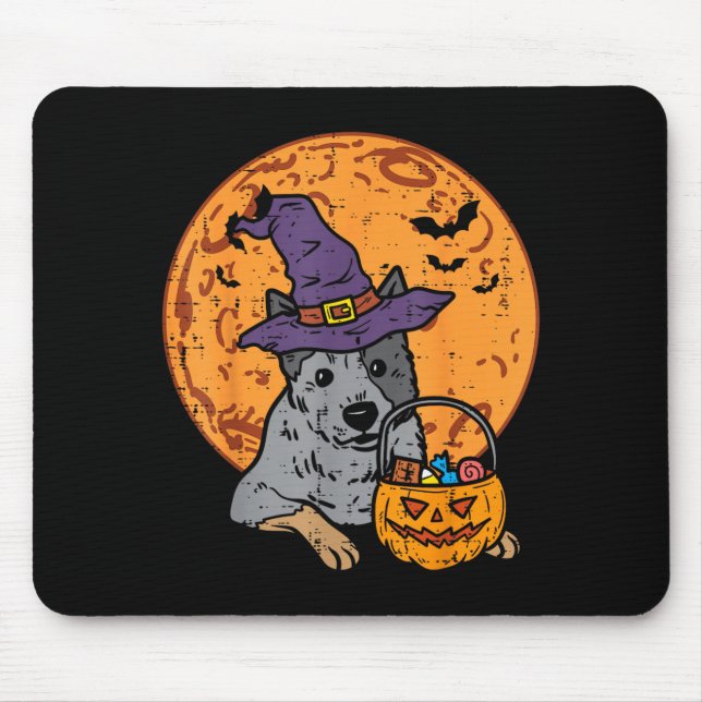 Heeler Hexenhut Mond Jack O Lantern Halloween Mousepad (Vorne)