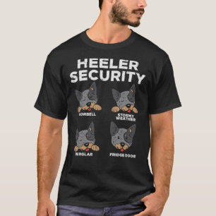 Heeler Security Funny Blue Red Australian Cattle D T-Shirt
