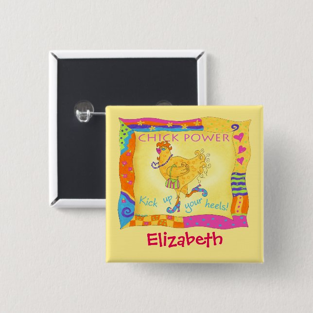 Heels aufheben Power Name Abzeichen anklicken Button (Vorne & Hinten)