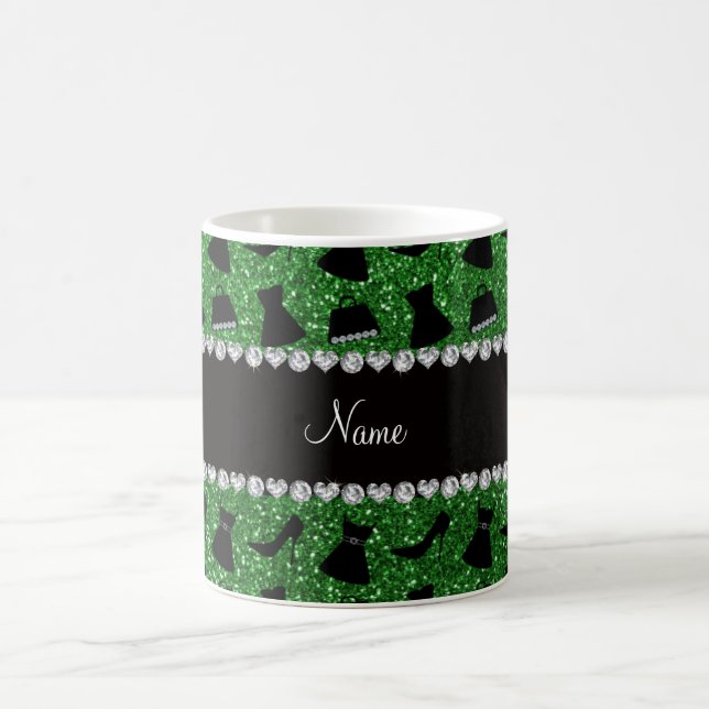 Heels-Kleidergeldbeutel des grünen Glitters des Kaffeetasse (Mittel)
