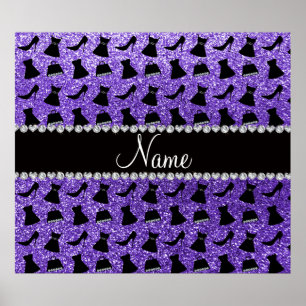 Heels-Kleidergeldbeutel des lila Glitters des Poster