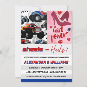 Heels oder Räder Geschlecht offenbaren Einladungen