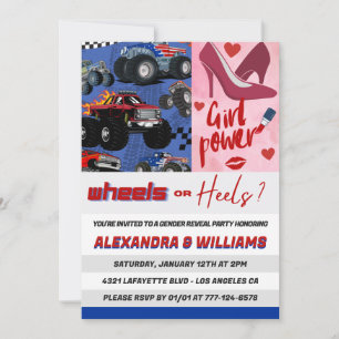 Heels oder Räder Geschlecht zeigen Einladung pink 