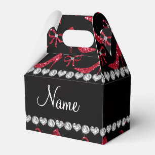 Heelsbogen des Glitters des hochroten Rotes des Geschenkschachtel