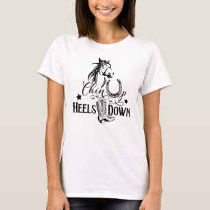 Heelse auf dem Cowgirl reiten T-Shirt