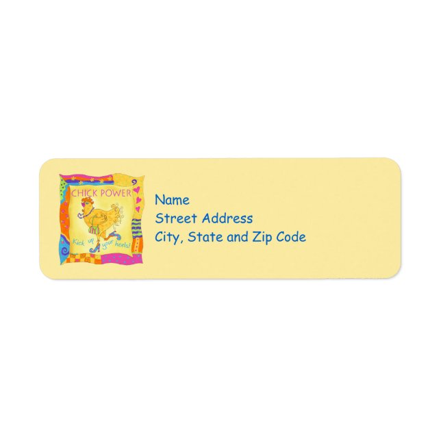 Heelse aufheben Chick Power Gelbe Adressenbezeichn (Vorne)
