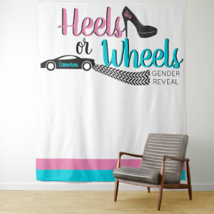 Heelse oder Räder Geschlechtsverkehr Rosa Blau Fot Wandteppich