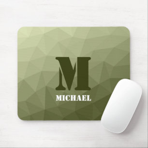 Heeres hellgrün geometrisches Maschenmuster Monogr Mousepad