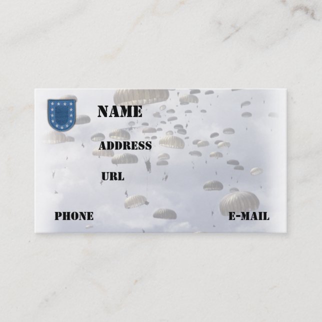 Heereseinheitveteranen-Werbeoffizier untersucht Visitenkarte (Vorderseite)