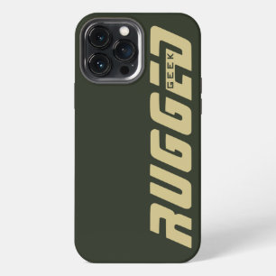 Heeresgrün und Gold ROBUSTER GEEK iPhone 13 Pro Max Hülle