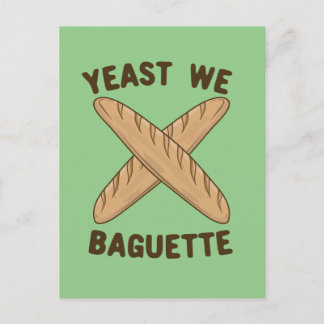 Hefe wir Baguette, lustiger französischer Brötchen Postkarte