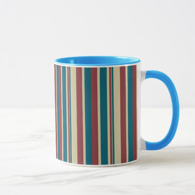 Heffalump Red Blue Beige Streifen Ringer Coffee Ta Tasse (Rechts)