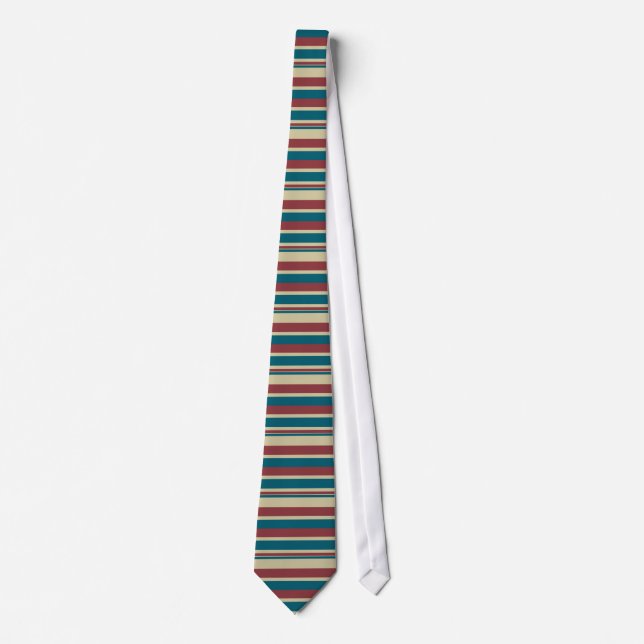 Heffalumps Red Blue Beige Liegestuhl Strip Necktie Krawatte (Vorderseite)