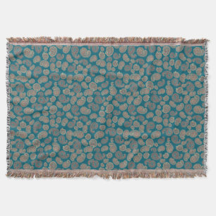 Heffalumps Red Blue Beige Paisley Throw Blanket Decke