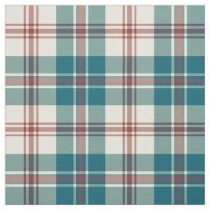 Heffalumps Rot, tief Blau, beige kariertes Muster Stoff
