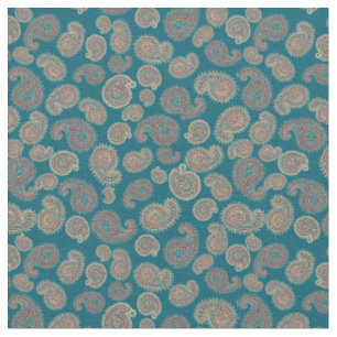 Heffalumps rotes blaues beige Paisley Stoff