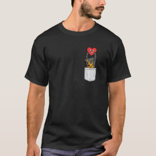 Heft Dackel Pocket Valentinstag Niedlich Hund Pup T-Shirt