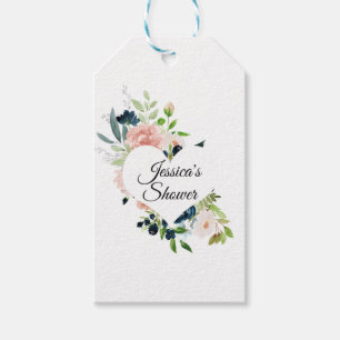 Heft Frame Watercolor Bouquet Geschenk Tag Geschenkanhänger