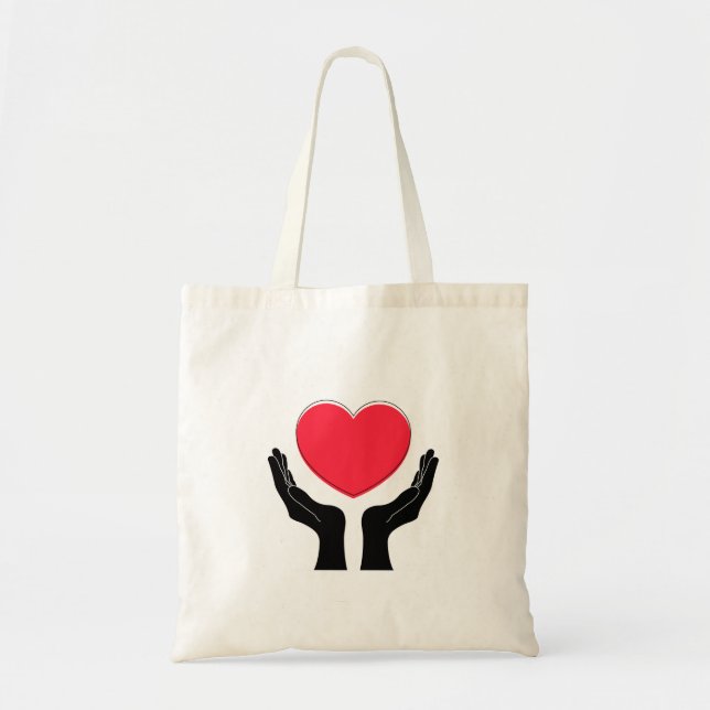 Heft in Hand Tote Beutel - Carry Liebe Tote Beutel Tragetasche (Vorne)