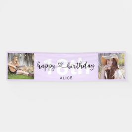 Heft Script Foto Geburtstag Pastel Lila Banner