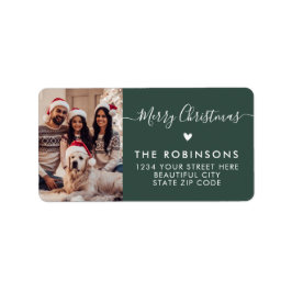Heft Script Foto Grün Weihnachten Rücksendeadresse Adressaufkleber