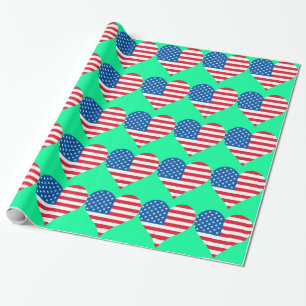 Heft USA Flag Blue Wrapping Paper Geschenkpapier
