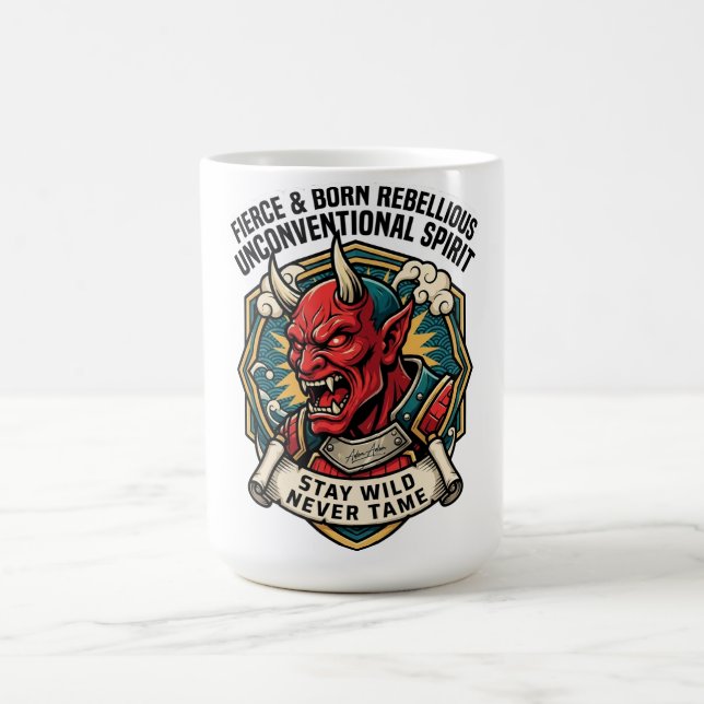 Heftig & Geboren Rebellischer Ungewöhnlicher Geist Kaffeetasse (Mittel)