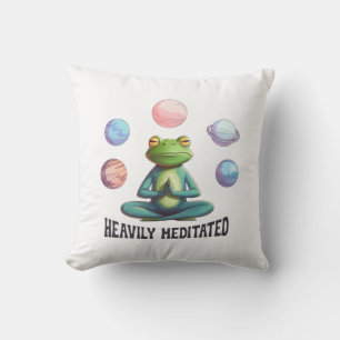 Heftig Meditierter Frog Yoga Playful Zen Kissen