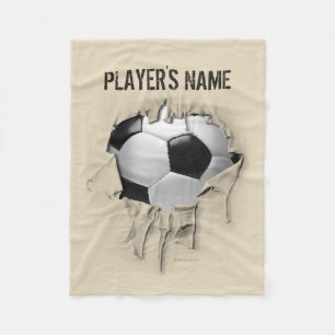 Heftige Fußball-personalisierte weiße Fleece-Dec Fleecedecke