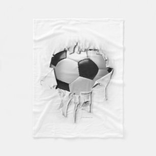 Heftige Fußball-weiße Fleece-Decke Fleecedecke