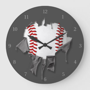 Heftiger Baseball Große Wanduhr