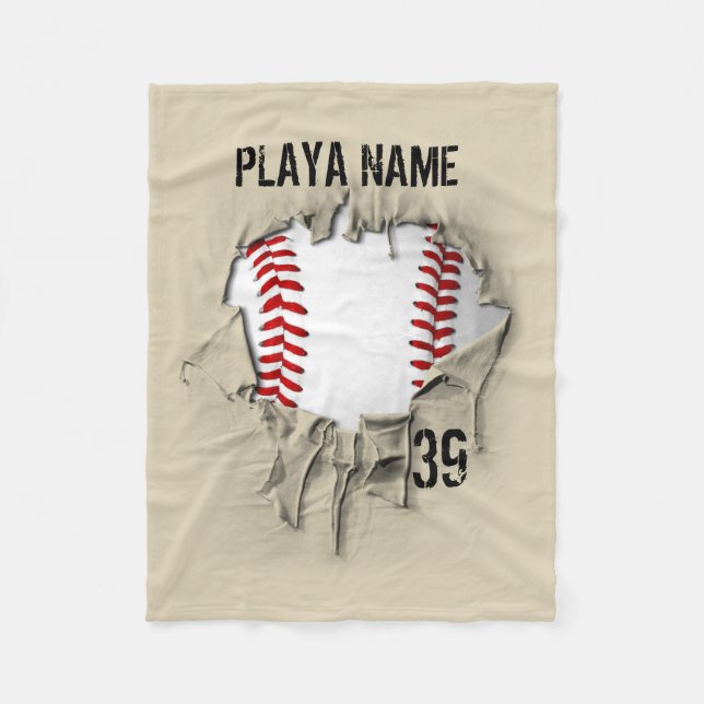 Heftiger Baseball (personalisiert) Fleecedecke (Vorderseite)