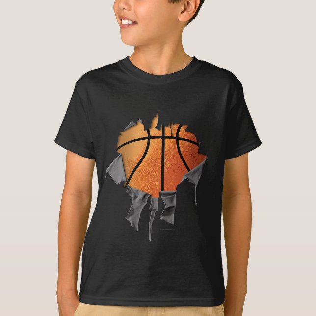 Heftiger Basketball (Zahl u. Name) T-Shirt (Vorderseite)