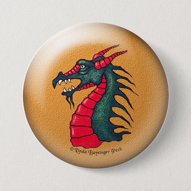 Heftiger Drache Button (Vorderseite)