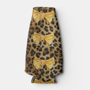 Heftiger Girly Leopard-Druck u. funkelnder Flaschenkühler