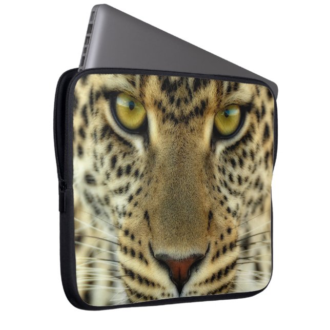 Heftiger Leopard Laptopschutzhülle (Vorne Rechts)