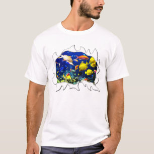 Heftiger Shirt-Aquarium-tropische Fisch-lustiger T-Shirt
