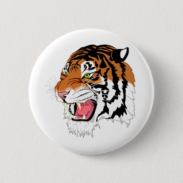Heftiger Tiger Button (Vorderseite)