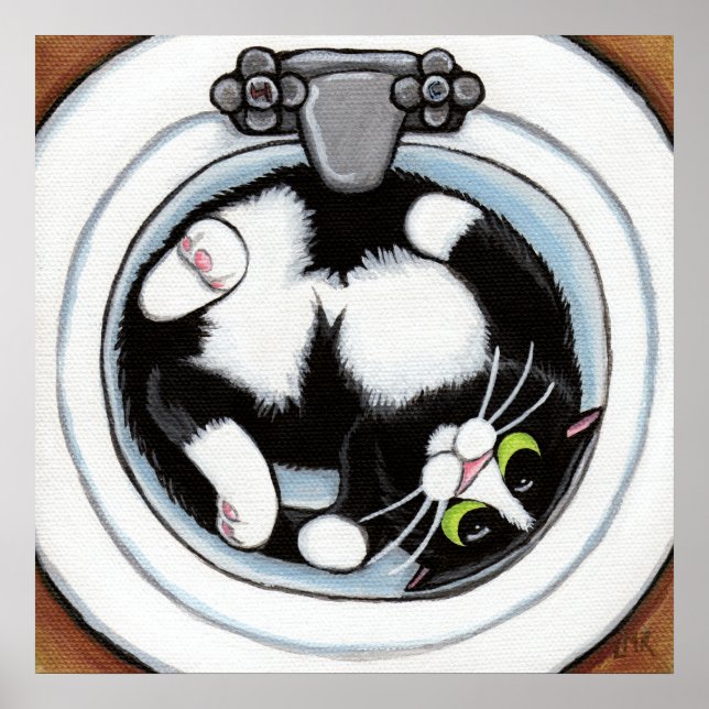 Heftigkeit (v3) in Braun | Katzenkunst Poster (Vorne)