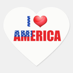 Heftklammer - I Liebe Amerika Herz-Aufkleber