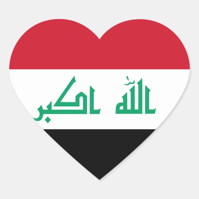 Heftpflaster für die Irak-Flagge Herz-Aufkleber (Vorderseite)