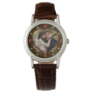 Heftpuzzle Hochzeit Foto Rustikal, Sie schließen Armbanduhr