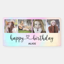 Heftschrift 4 Foto Holographic Birthday Banner