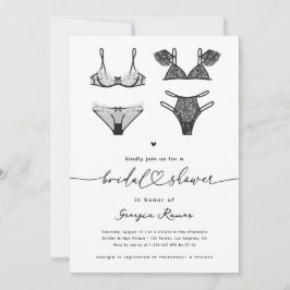 Heftschrift & Black Lace Lingerie Brautparty Einladung