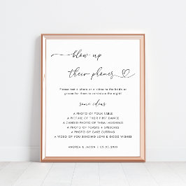 Heftschrift bläst ihre Telefone Hochzeitszeichen a Poster