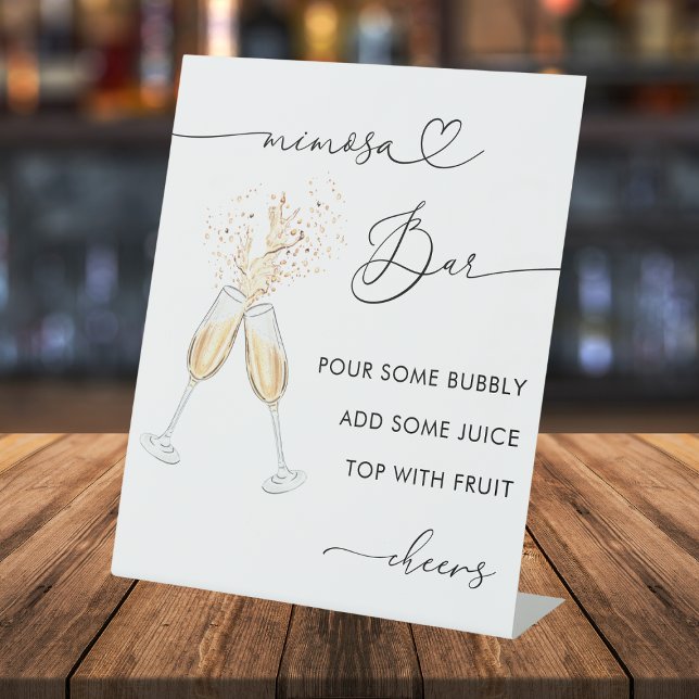 Heftschrift & Champagne Brautparty Mimosa Bar Sockelschild (Von Creator hochgeladen)