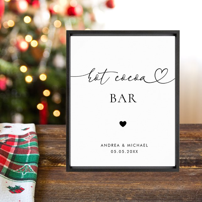 Heftschrift Hot Cocoa Bar Winter Wedding Sign Poster (Von Creator hochgeladen)