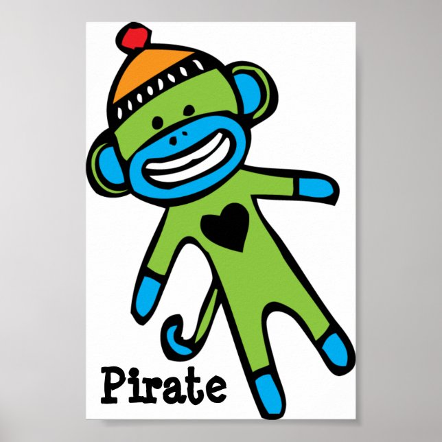 Heftsock-Monkey-Poster Poster (Vorne)